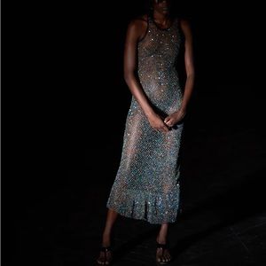 Diotima Marina sequin net knit midi dress NWT